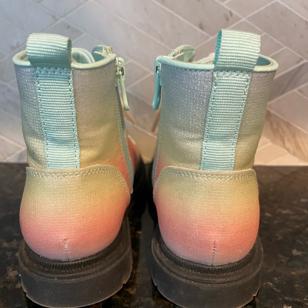 Cat & Jack Amaya Combat Boots + Faux Fur Cuff Booties - Toddler Girls Size 9 - Picture 3 of 11